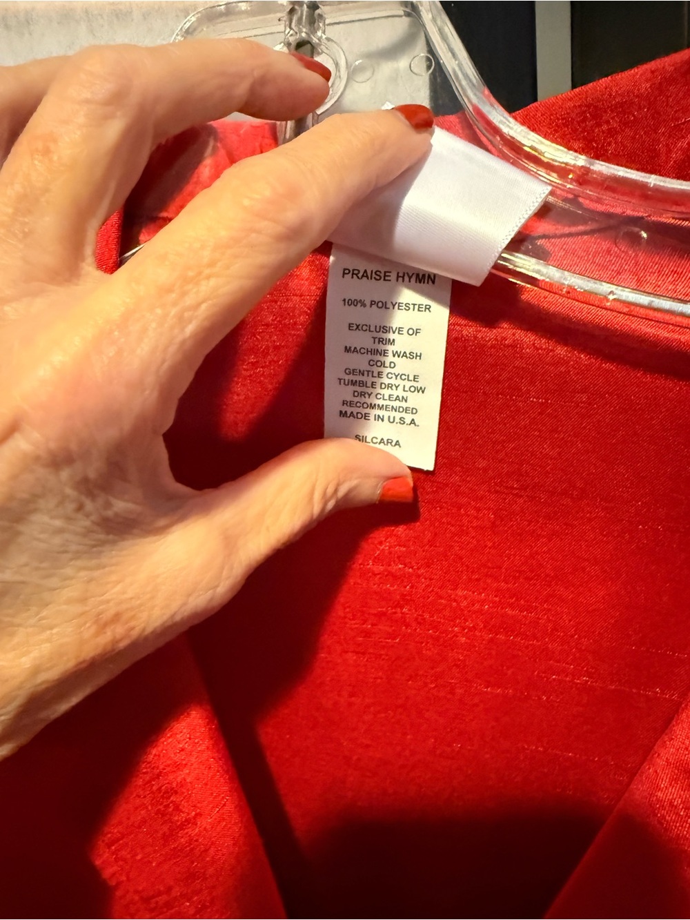 Bright Red Button-Front Blouse - Picture 4 of 4